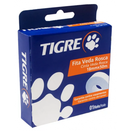 FITA VEDA ROSCA TEFLON 18MMX10M TIGRE