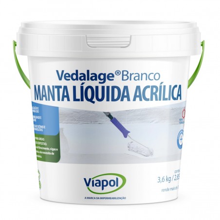 IMPERMEABILIZANTE MANTA LÍQUIDA VEDALAGE BRANCA 3,6KG VIAPOL