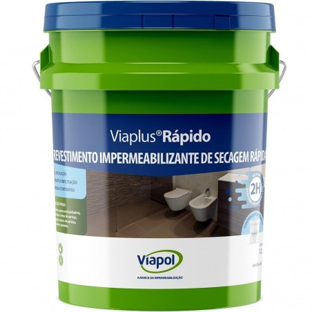 IMPERMEABILIZANTE VIAPLUS RÁPIDO CINZA 12KG VIAPOL