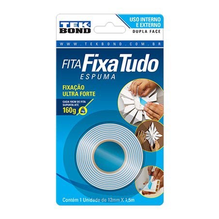 FITA DUPLA FACE ESPUMA 12MMX1,5M TEKBOND