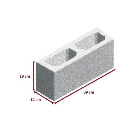 BLOCO DE CONCRETO C/ FUNDO 14X19X39