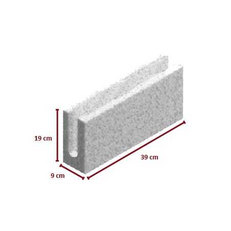 CALHA/CANALETA DE CONCRETO 09X19X39