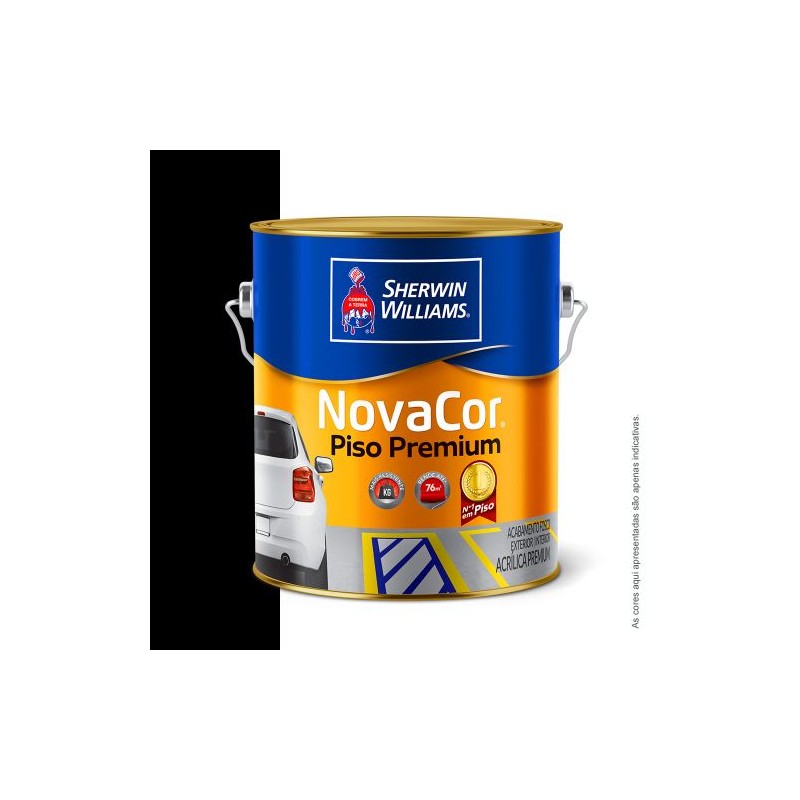 TINTA NOVACOR PISO GALÃO 3.6L PRETO SHERWIN WILLIAMS