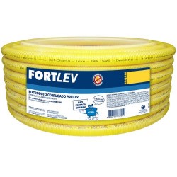 CONDUITE AMARELO ROLO 50 METROS 1/2 FORTLEV