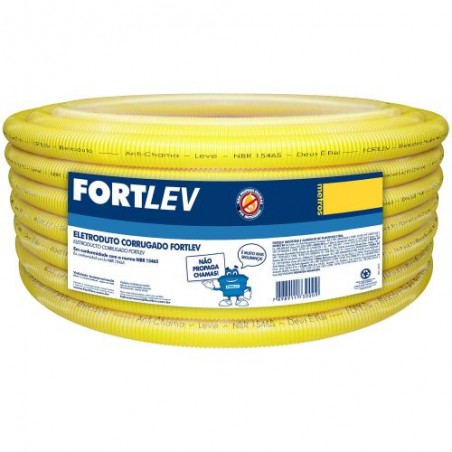 CONDUITE AMARELO ROLO 50 METROS 1/2 FORTLEV