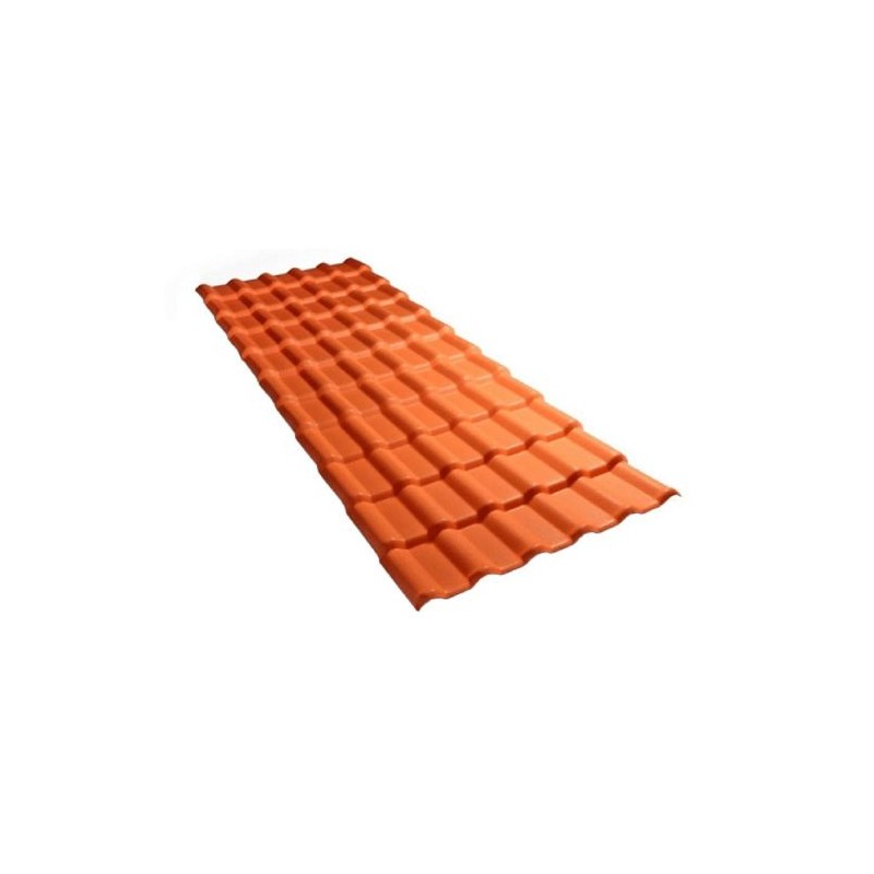 TELHA PVC PLANA TERRACOTA 2,42X0,88X1,6MM 6 ONDAS