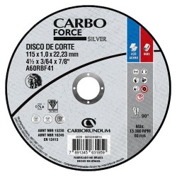 DISCO CORTE AÇO INOX 41/2X3/64X7/8  115X1,0X22,23MM CARBO FORCE