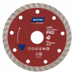 DISCO CORTE DIAMANTADO TURBO SECO 110X20MM NORTON