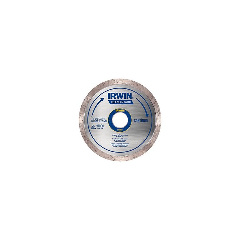 DISCO DIAMANTADO CORTE LISO CONTINUO 41/2X20MM IRWIN