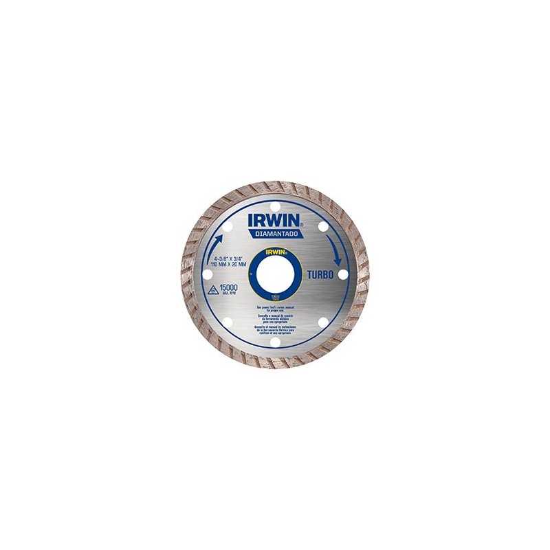 DISCO CORTE DIAMANTADO TURBO SECO 41/2X20MM IRWIN