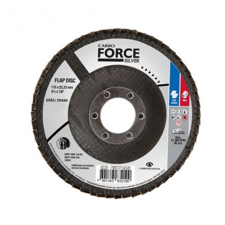 DISCO FLAP FERRO 41/2 GRÃO 120 CARBOFORCE CARBORUNDUM