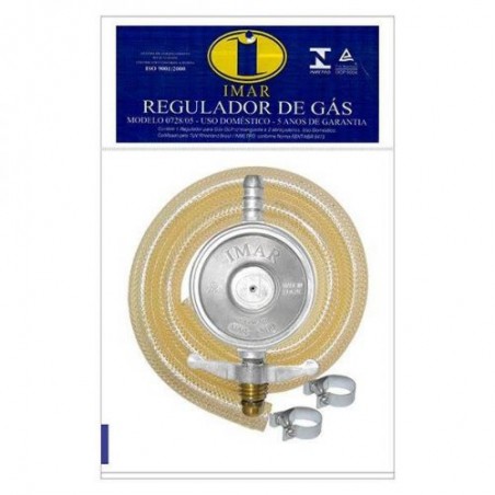 KIT REGULADOR GAS C/MANGUEIRA 1,25CM PEQUENO IMAR