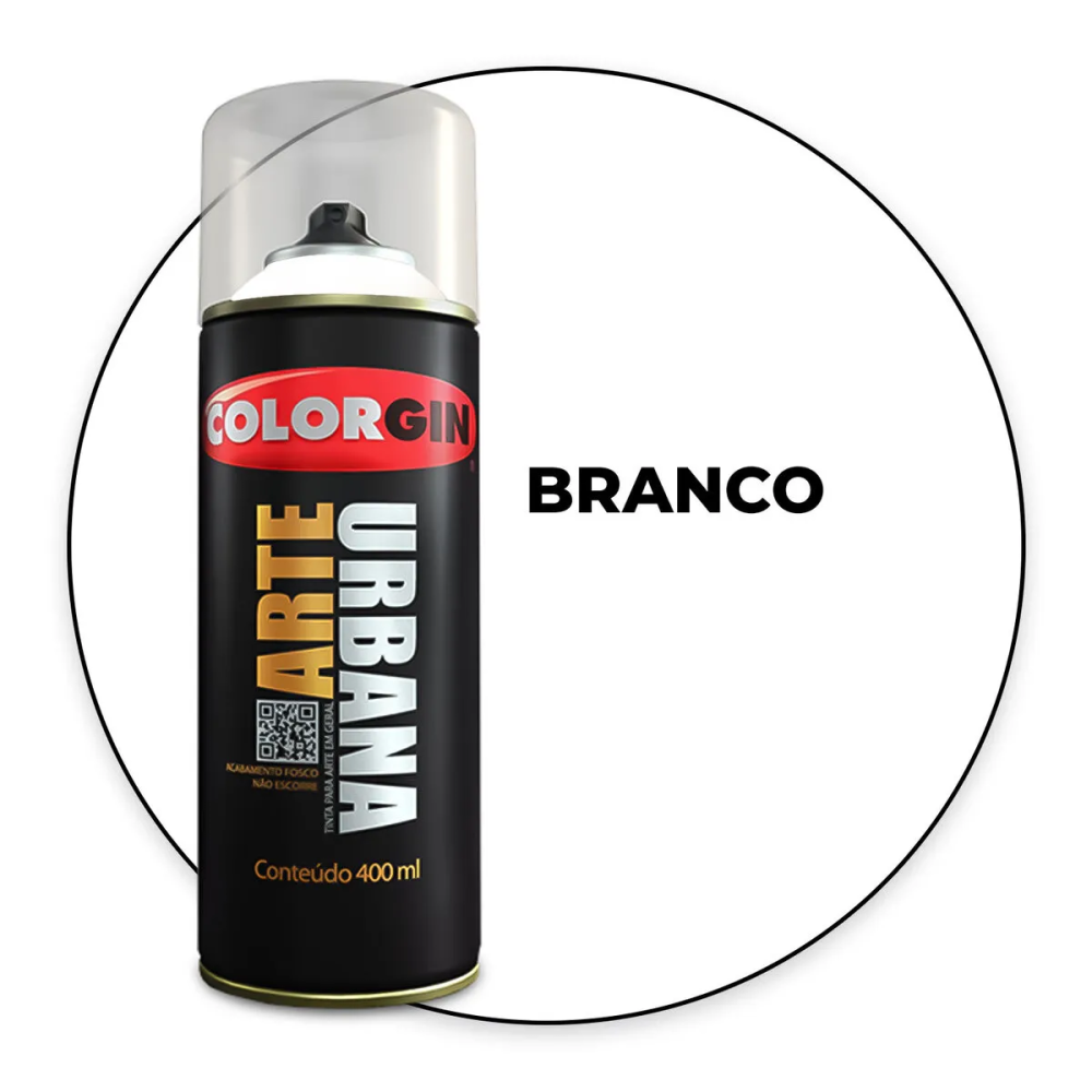 TINTA SPRAY ARTE URBANA BRANCO 400ML COLORGIN