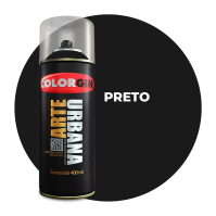 TINTA SPRAY ARTE URBANA PRETO 400ML COLORGIN