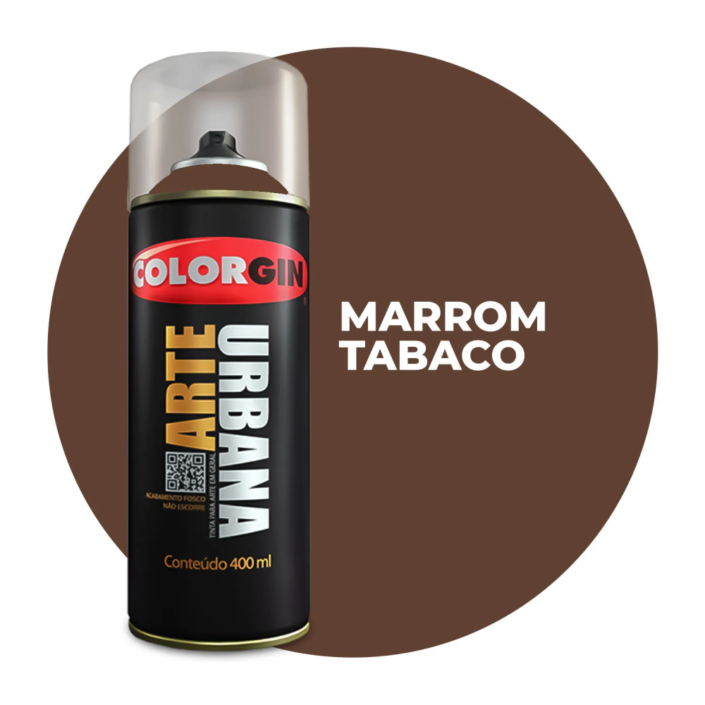 TINTA SPRAY ARTE URBANA MARROM TABACO 400ML COLORGIN