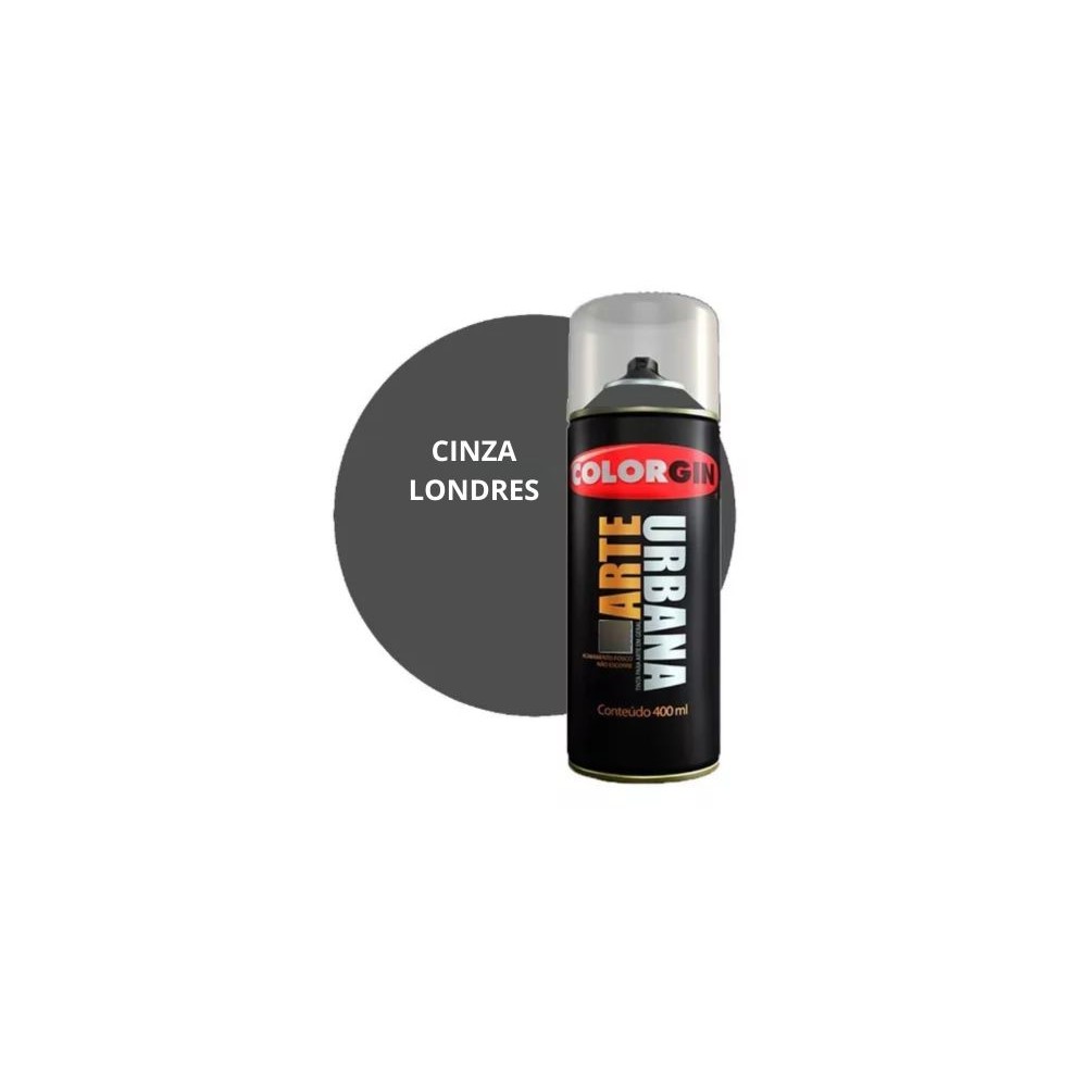 TINTA SPRAY ARTE URBANA CINZA LONDRES 400ML COLORGIN