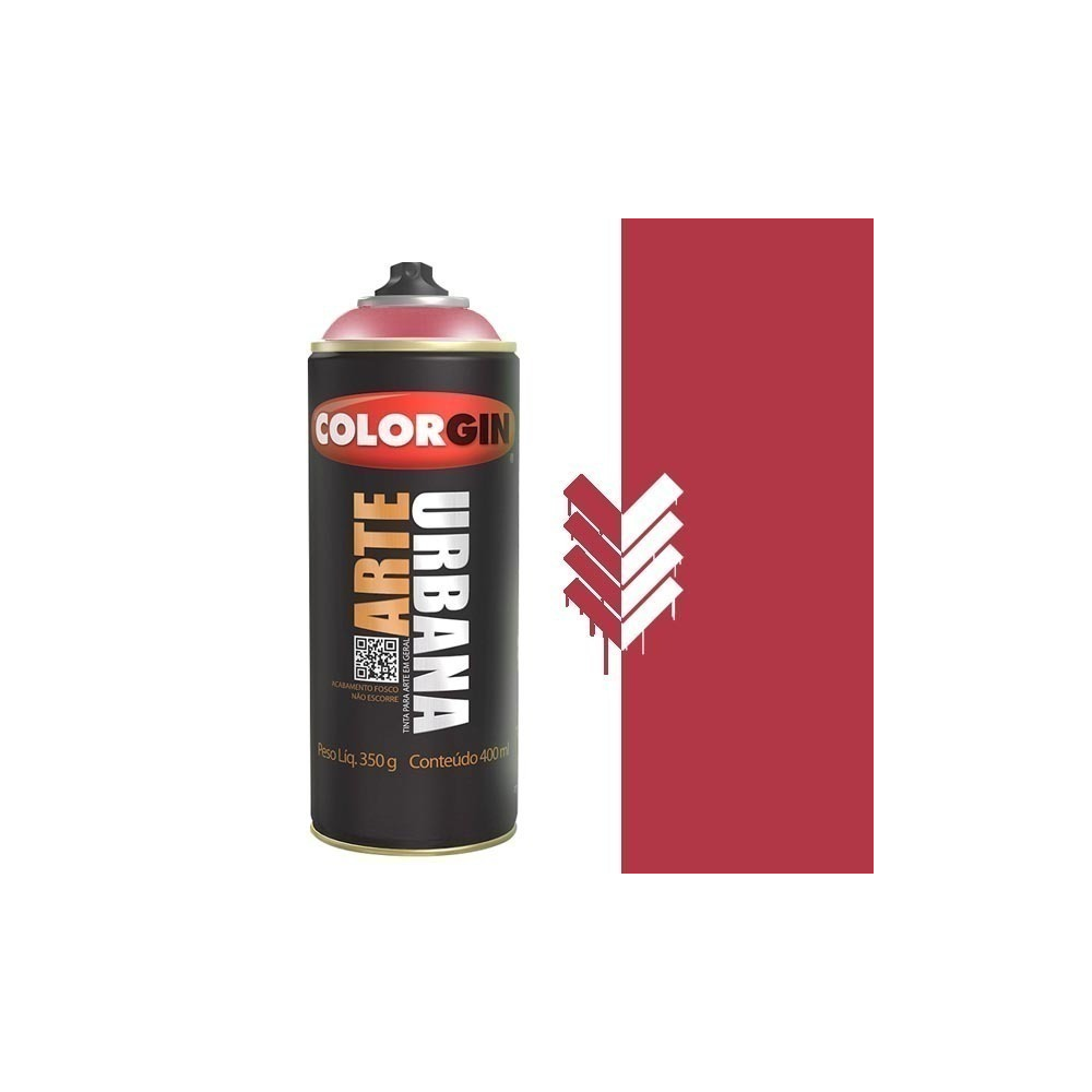 TINTA SPRAY ARTE URBANA VERMELHO CEREJA 400ML COLORGIN