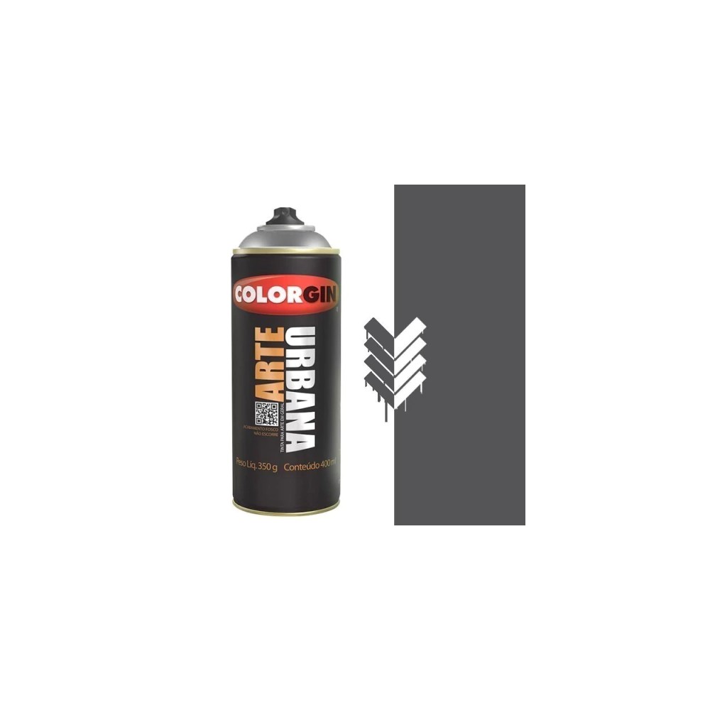 TINTA SPRAY ARTE URBANA CINZA CHUMBO 400ML COLORGIN