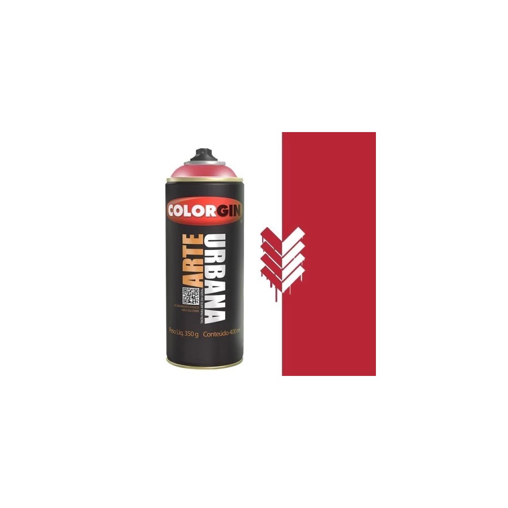 TINTA SPRAY ARTE URBANA VERMELHO MALAGUETA 400ML COLORGIN