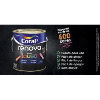 TINTA RENOVA LOUSA ACETINADO PRETO 3.2L CORAL